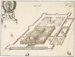 Kloster Einsiedeln aus der Vogelperspektive von Westen